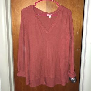 Long sleeve waffle Tee